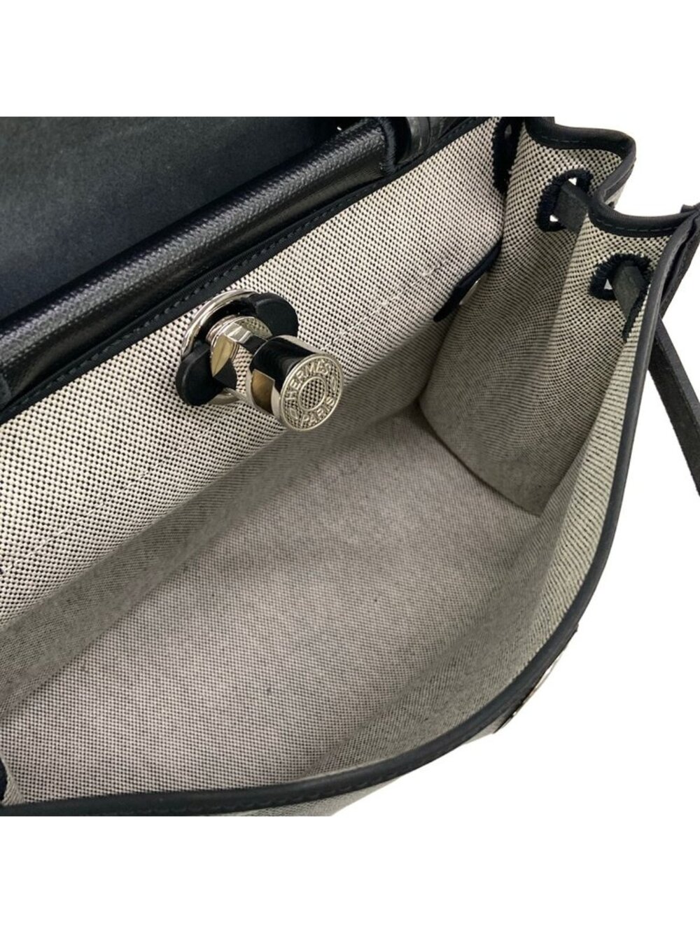 Hermes Handbag Herbag Zip PM Black Silver - Picture 10 of 15